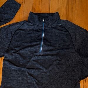 Lululemon Athletica Heathered Gray Half-Zip Top